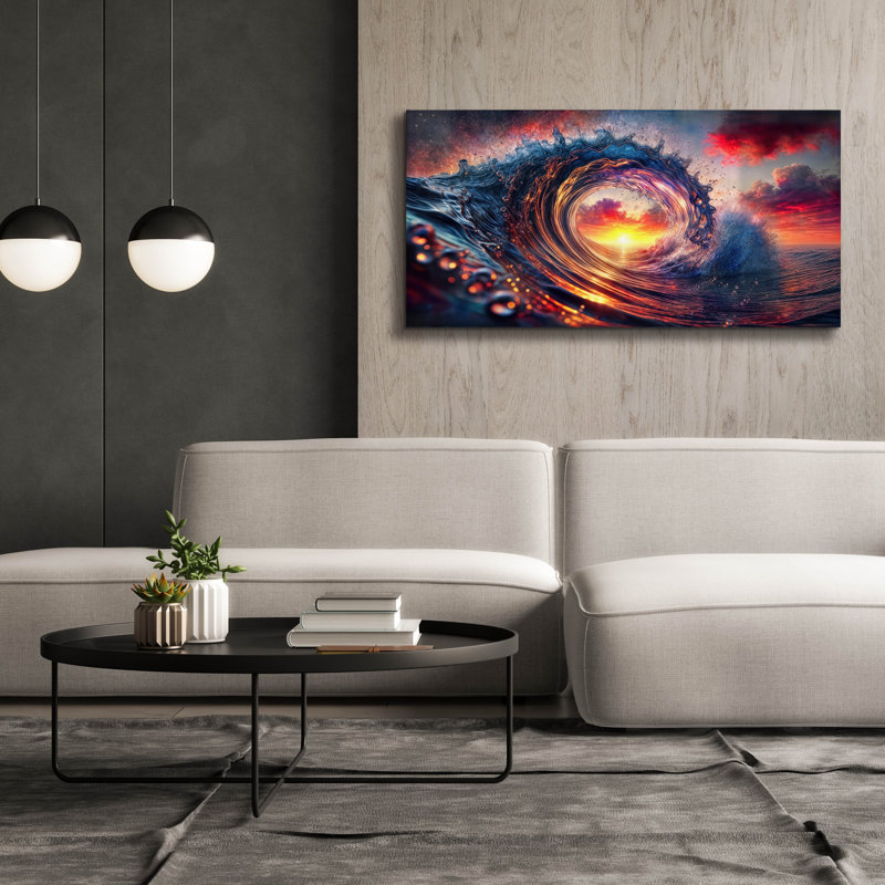 «The Last Wave» par Rey Klimt, art mural sur toile, H 30 po x l 60 po