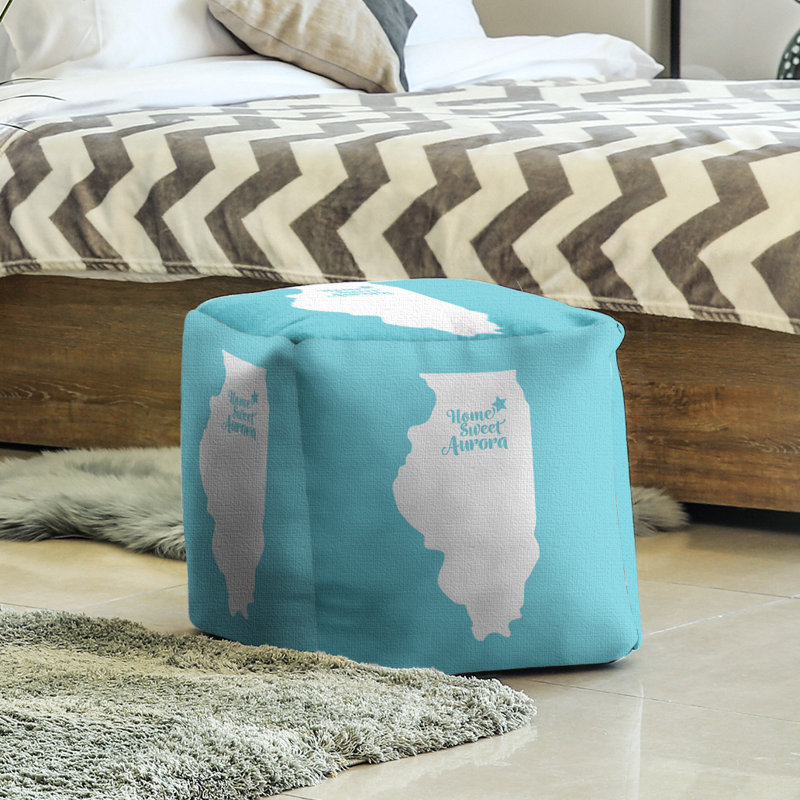 Repose-pieds cube aurora illinois, Bleu sarcelle