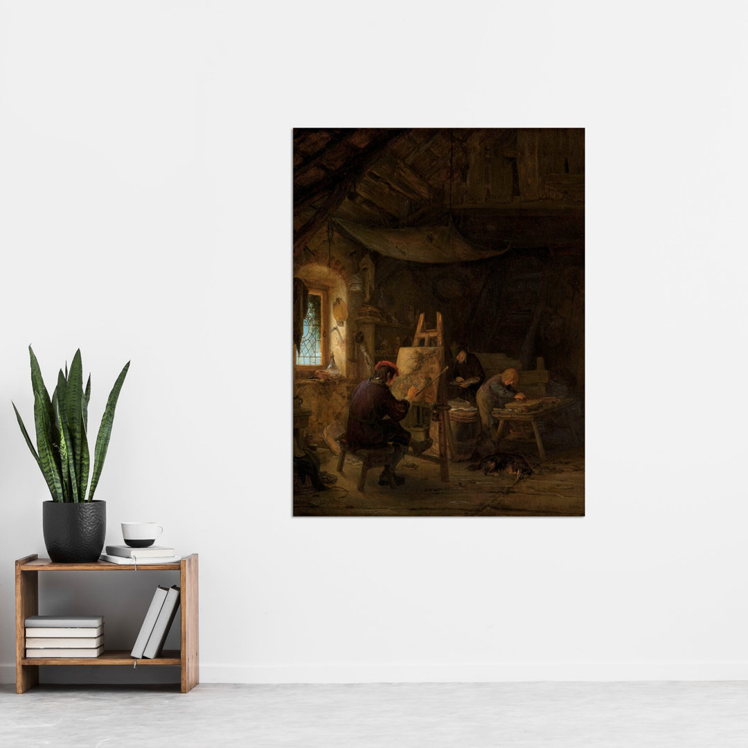 The Painters Studio by Adriaen Van Ostade - No Frame Painting