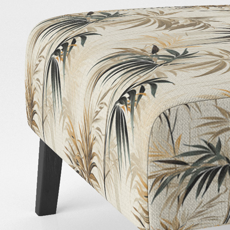 Fauteuil de chambre rembourré C, Motif tropical de bois de grève zen