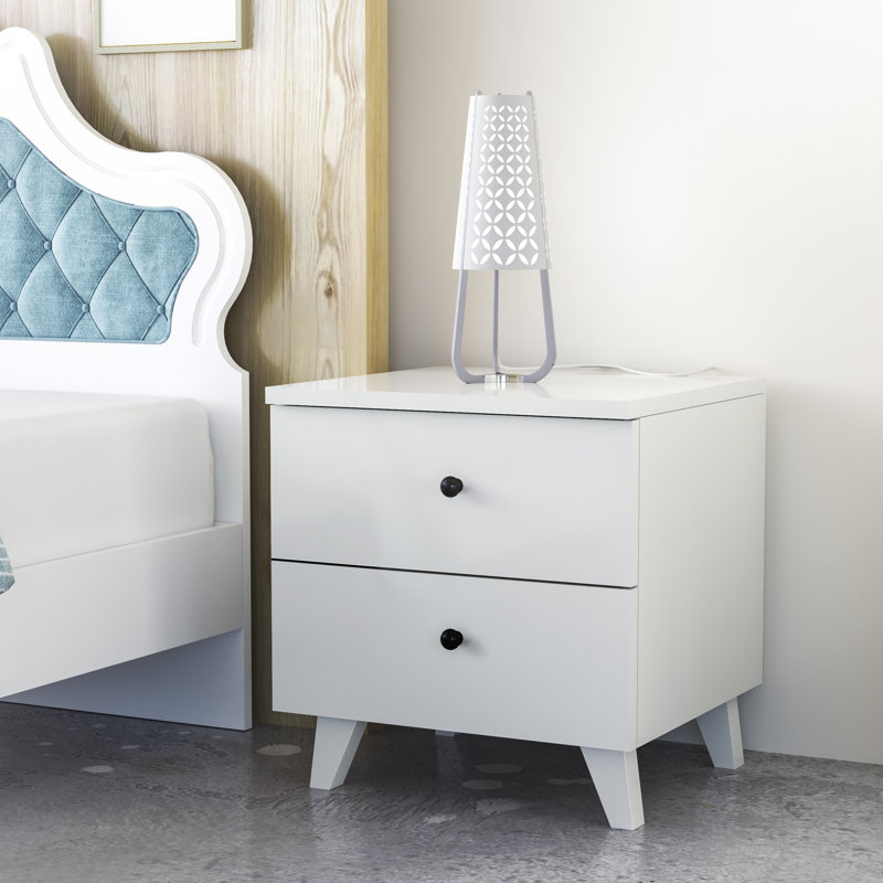 Konnor 45cm W Manufactured Wood Bedside Table