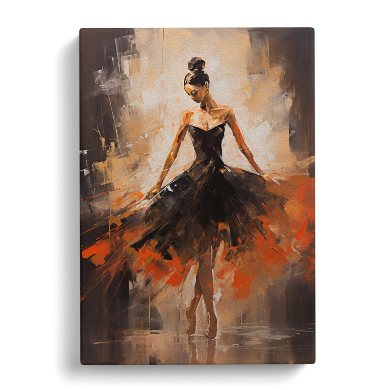 Ballet Dancer Gestural - Wrapped Canvas Print, 50cm H x 35cm W x 3cm D