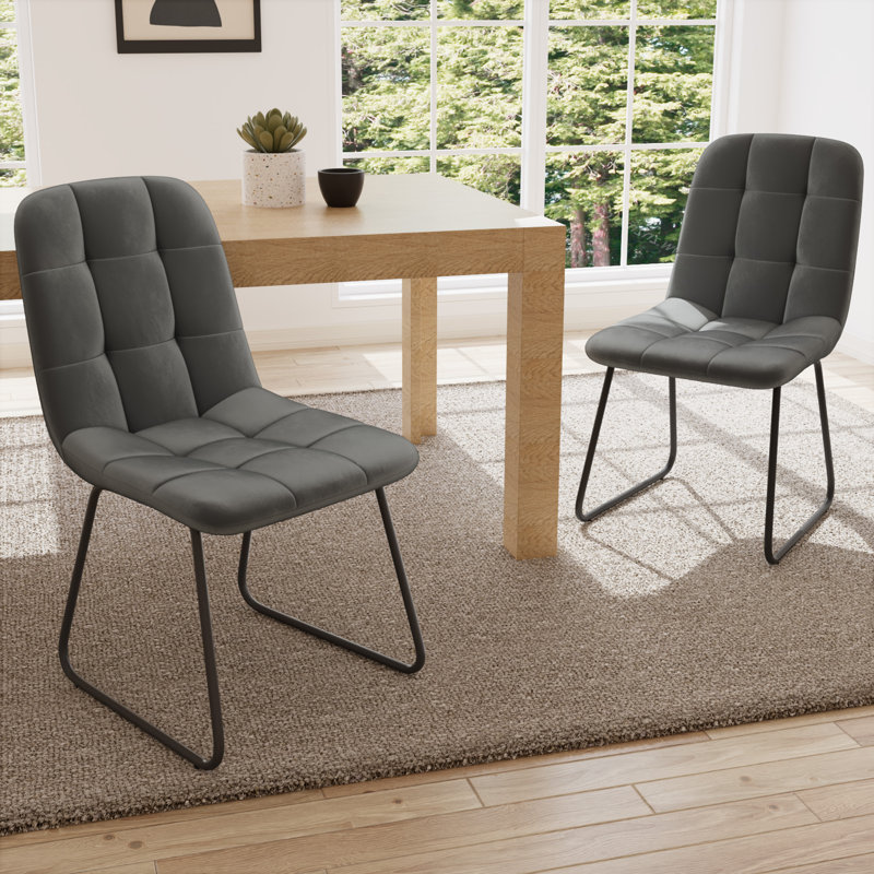 47 cm H Faux Leather Side Chair, Black
