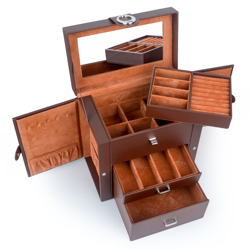 Boîte à bijoux pour femme, Brun
