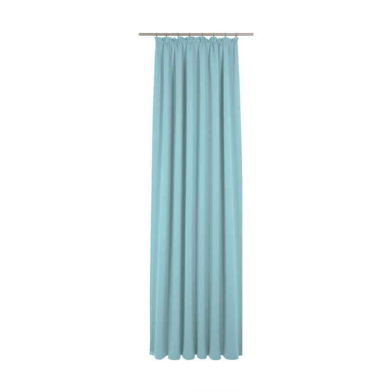 Uni Collection 100% Cotton Room Darkening Curtain Single Panel, 142cm wide x 295cm high, Turquoise