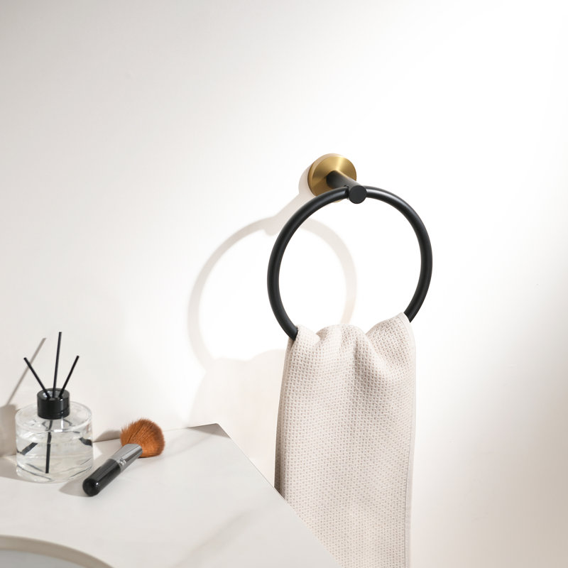 Ensemble d'accessoires de salle de bain 4 pièces ANZZI, Noir mat / or brossé