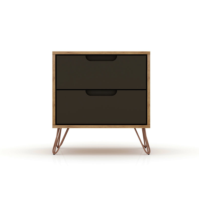 Rockefeller 20" Nightstand In Gray (2-Drawer), Gray
