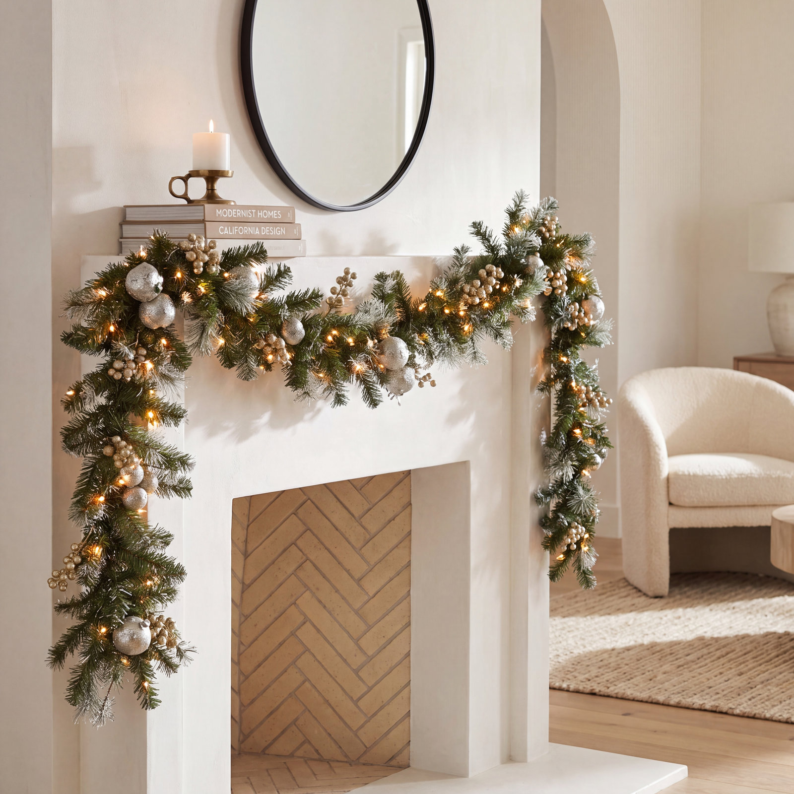 108" Pre-Lit Pomegranate Pine Garland
