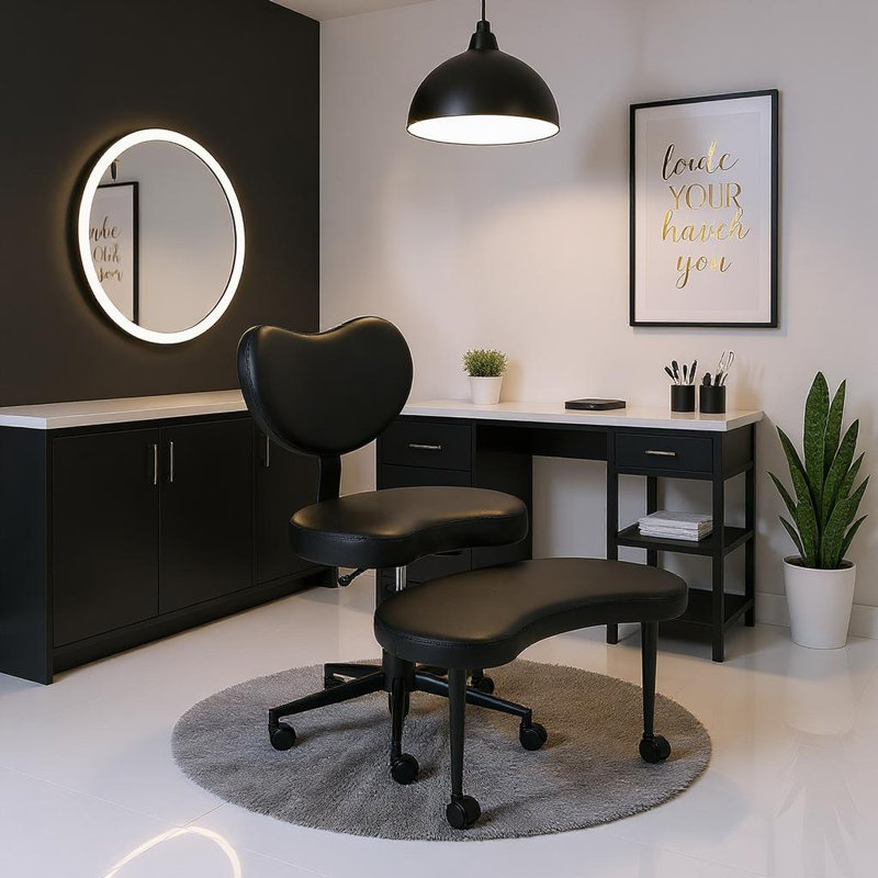 Fauteuil de salon réglable avec repose-pieds roulant, siège en mousse à mémoire de forme et soutien lombaire - ergonomique pour de longues heures