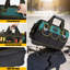 Sac à outils 17 pouces pour hommes - Sac à outils Oxford multi-poches robuste avec poignée rembourrée et bandoulière réglable - Organisateur durable pour électriciens, mécaniciens, charpentiers, bricoleurs