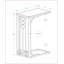 Table basse en forme de C peu encombrante pour le salon / la chambre à coucher - Plateau en stratifié noir Base en métal gris