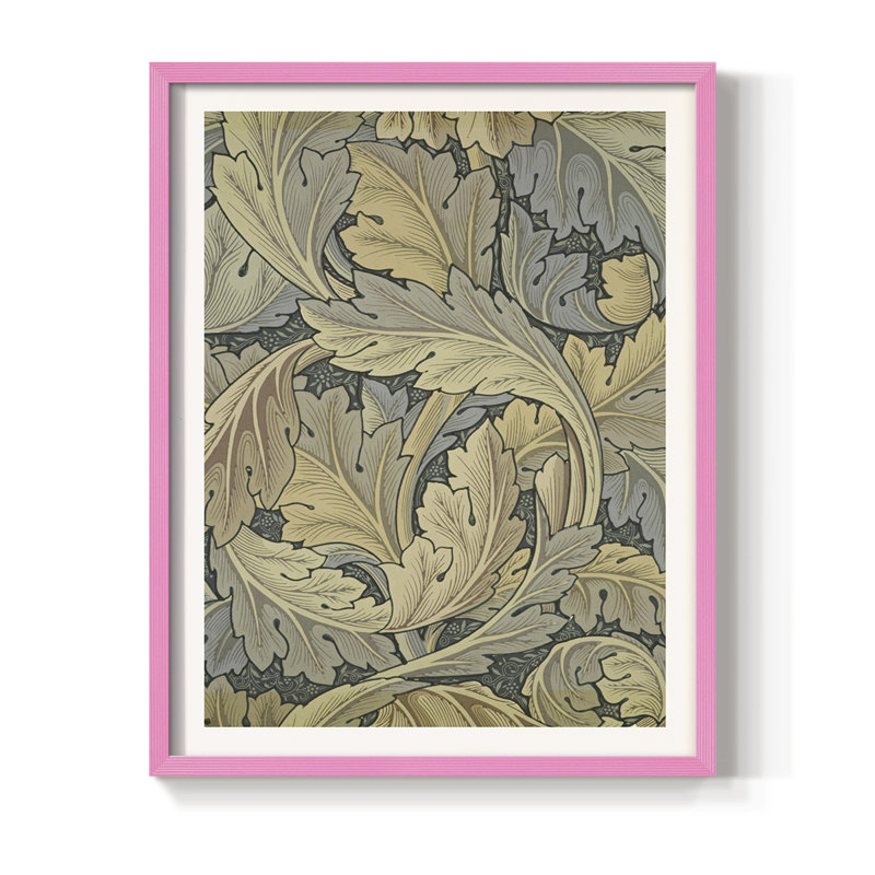 Impression encadrée rétro vintage XXII encadrée - bois massif, Rose, H 11 po x l 9 po