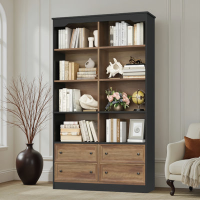 Kirklyn 6-Tier Standard Bookcase with 4 Drawers
