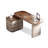 Walnut Rectangular Solid +Manufactured Wood with 3 drawers desk-109305410-109305411