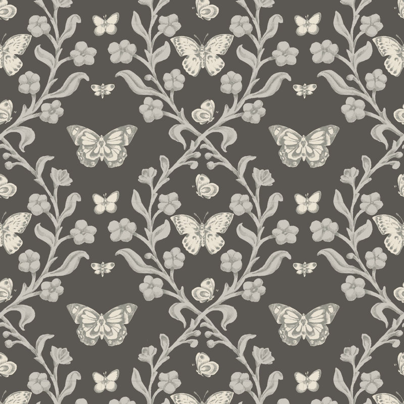 Butterfly Garden - Wallpaper, Premium Paper, Ashwood