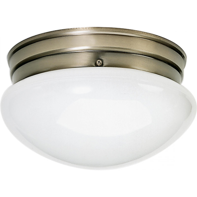 Daughtrey Glass Flush Mount, White, Brushed Nickel