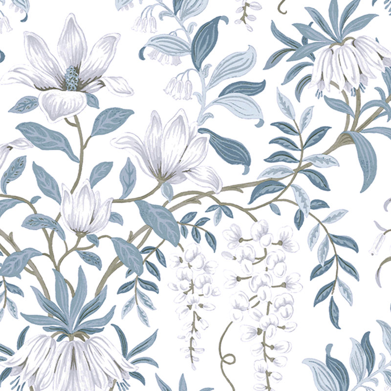 Laura Ashley Parterre Wallpaper Roll, Off White/Seaspray