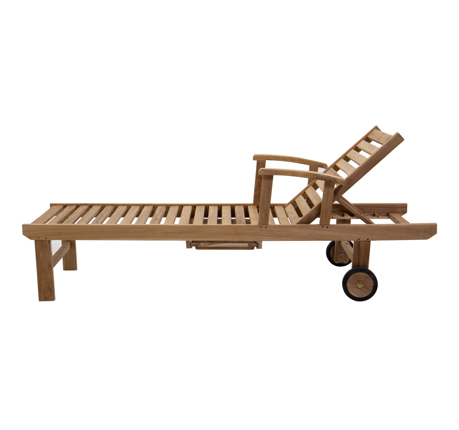 Huntington 26'' Outdoor Teak Chaise Lounge, White Sunbrella®