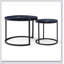 Ensemble de 2 tables basses gigognes avec dessus en marbre et cadres en métal robustes, parfaits pour un décor moderne et industriel