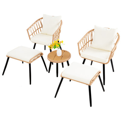 Ensemble bistro 5 pièces pour patio avec repose-pieds