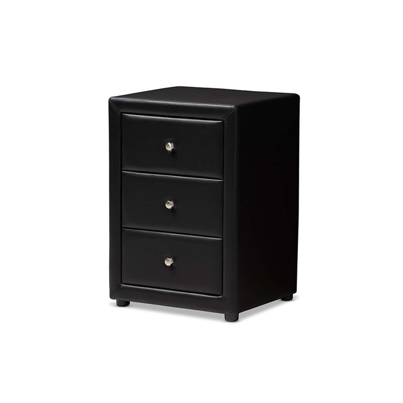 Table de chevet 3 tiroirs Caden Jonesy, Noir
