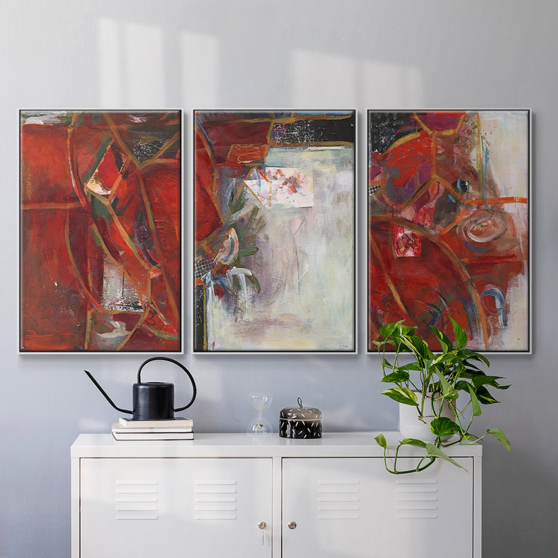 «City Life I», reproduction sur toile 3 pièces, Blanc, H 27 po x l 54 po x P 2 po