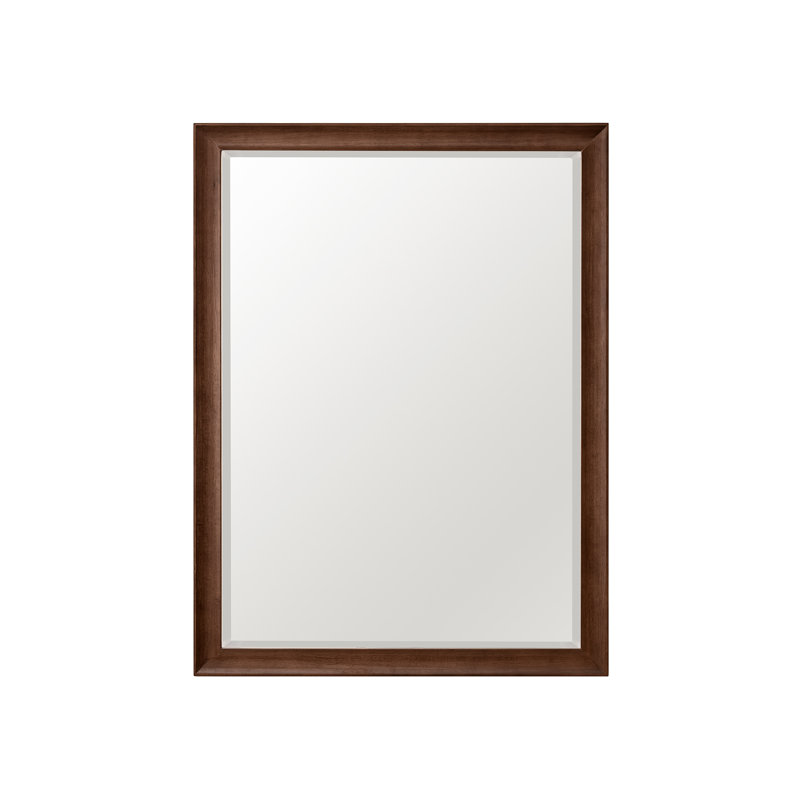 Miroir de salle de bain Glenbrooke, Noyer style Mid-Century, 40 po x 30 po