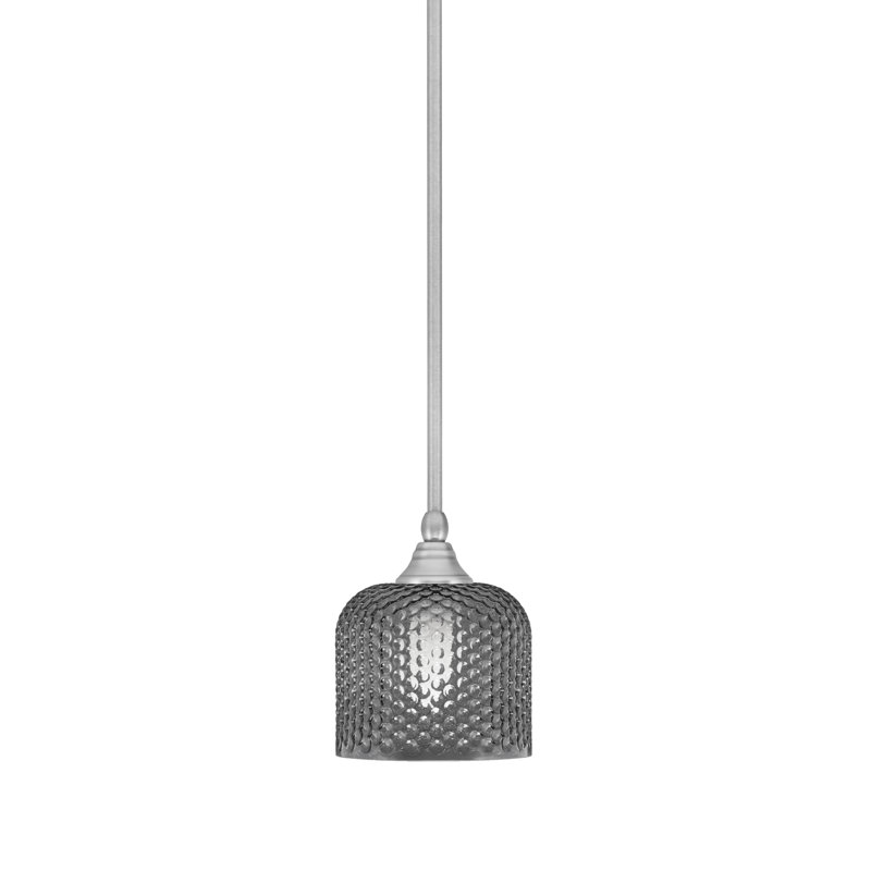 Mini-luminaire suspendu avec tige en verre 6 po, Fumée