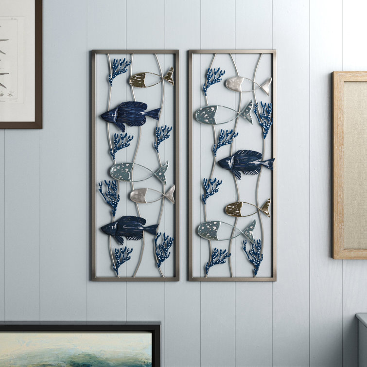 Fishing Serenity Seas II - Animals Metal Wall Decor Set Dovecove