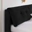 Très grand lit plateforme tapissier hydraulique avec tête de lit intégrée, tissu chenille, noir-799879770