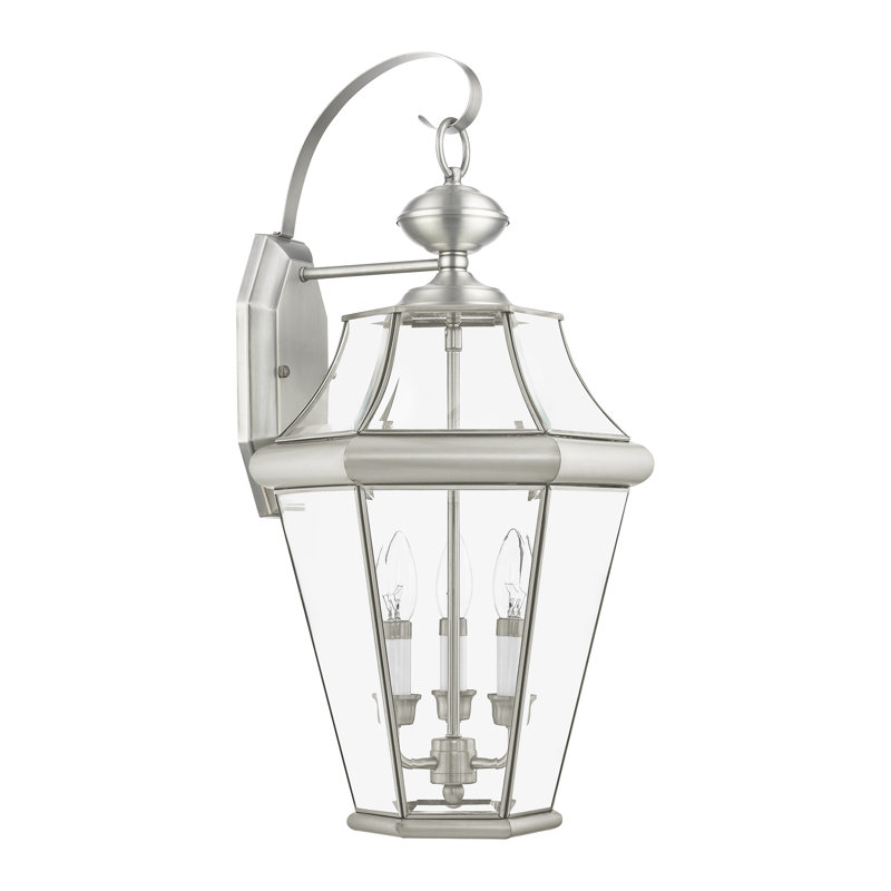 Lanterne murale d'extérieur en verre biseauté Creason, Nickel brossé