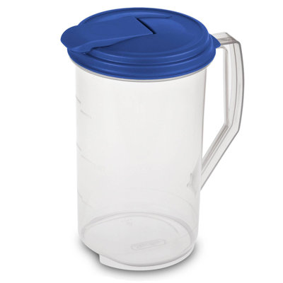 Sterilite Clear Plastic Drink Pitcher with Leak Proof Lid
