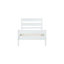 Lit simple avec tête et pied de lit, lit en bois d'hévéa, blanc