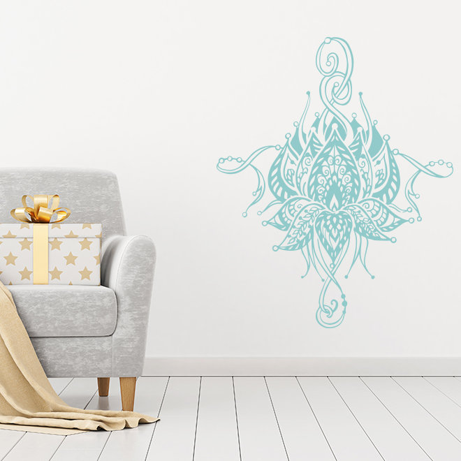 Décalcomanie murale fleur lotus Buller, Menthe
