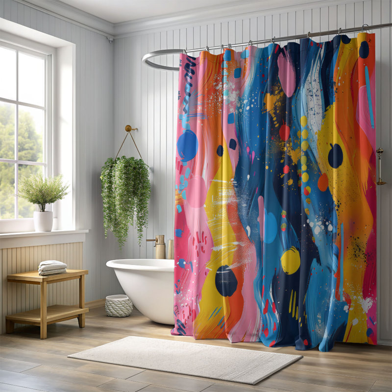 Rideau de douche Peppy, H 74 po x l 71 po
