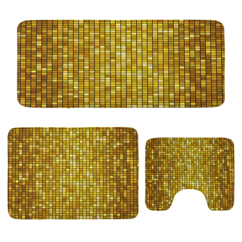  Ensemble de 3 tapis de salle de bain Marigold Marigold et jaune