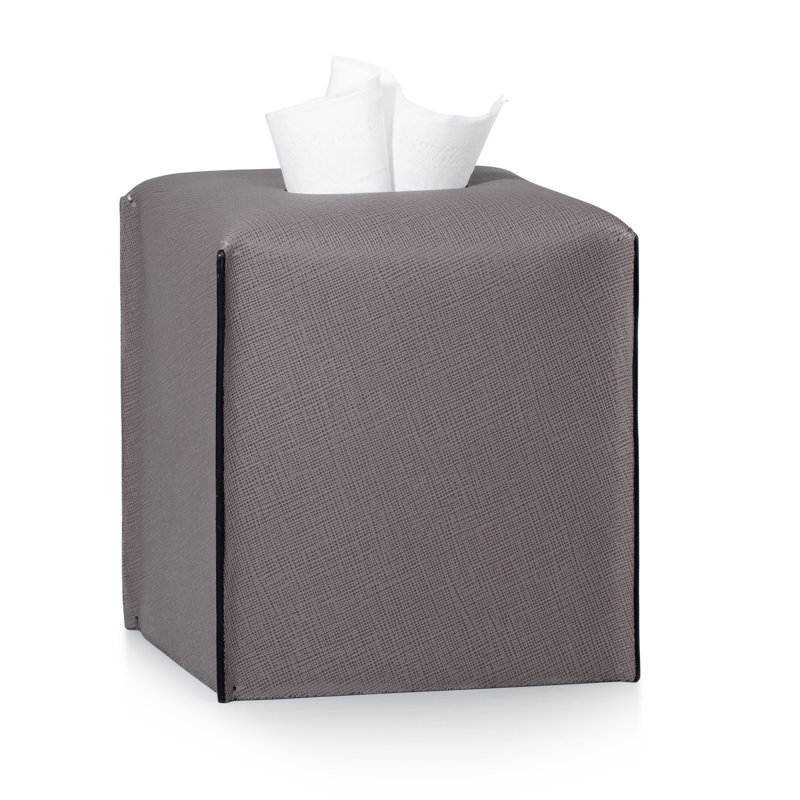 Piega Saffiano Black Tissue Cover, Gray