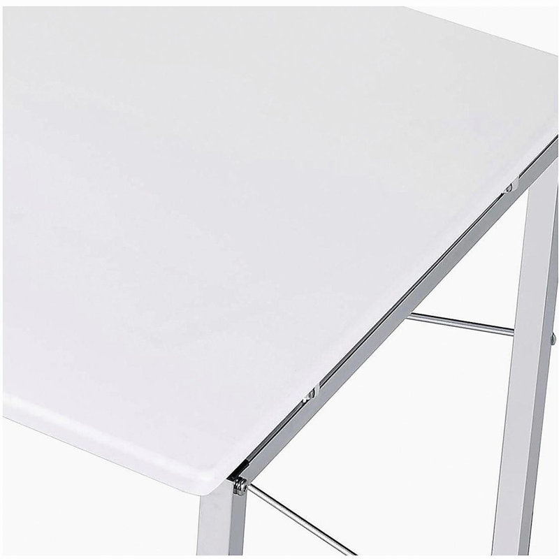 Bureau d'écriture blanc et chrome