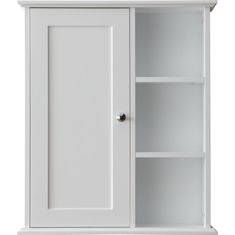 23.6" White Bathroom Wall Cabinet, White