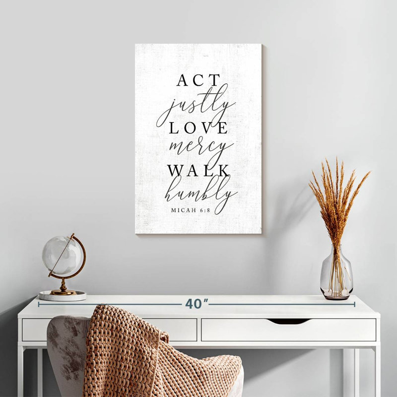 Act Justly, 24" H x 16" W
