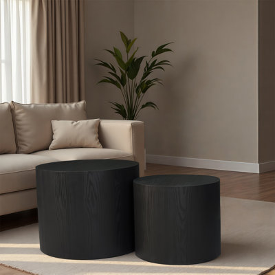 Tables basses et cocktail modernes, ensemble rond en MDF, conception peu encombrante pour la maison