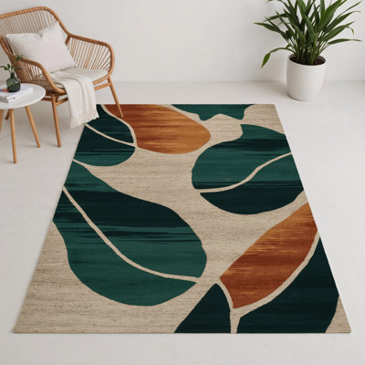 Watercolor Green Indoor and Outdoor Area Rug