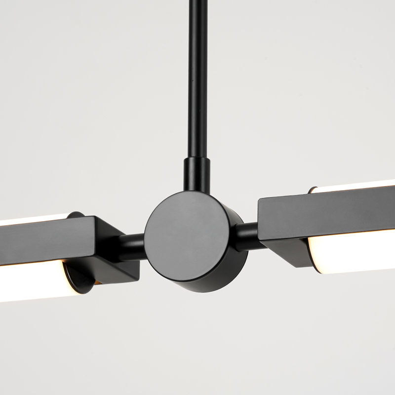 Zuno 1 - Light Minimalist LED Kitchen Island Linear Pendant, Matte Black