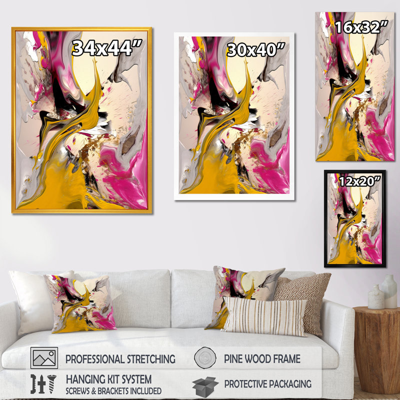 «Restless Adagio of Soul Abstract Expressionism», reproduction sur toile, H 40 po x l 30 po x P 1,5 po, Cadre simple argenté