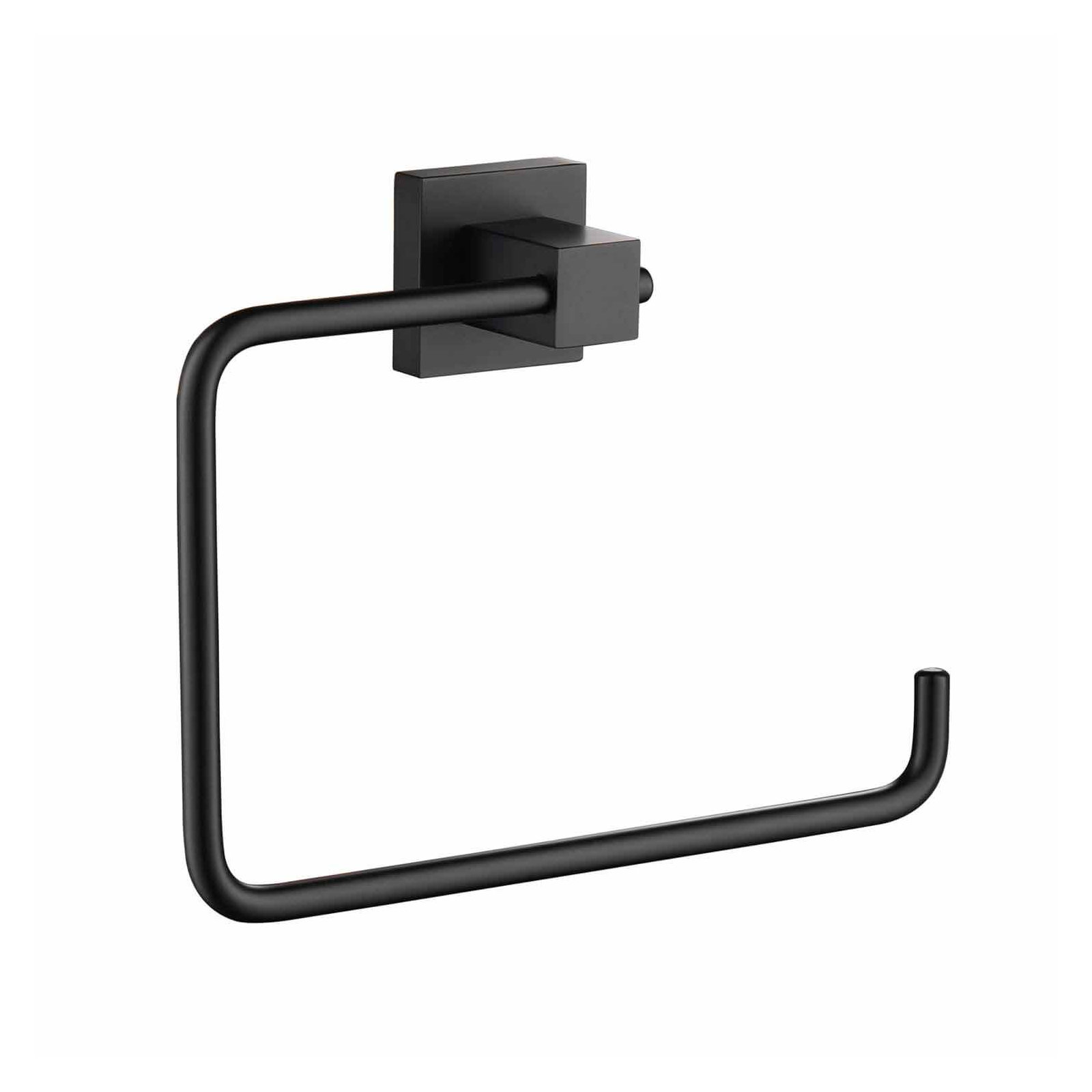 Cube Bathroom Towel Ring, Matte Black