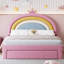 Lit plateforme en velours arc-en-ciel avec tiroir de rangement Princess
