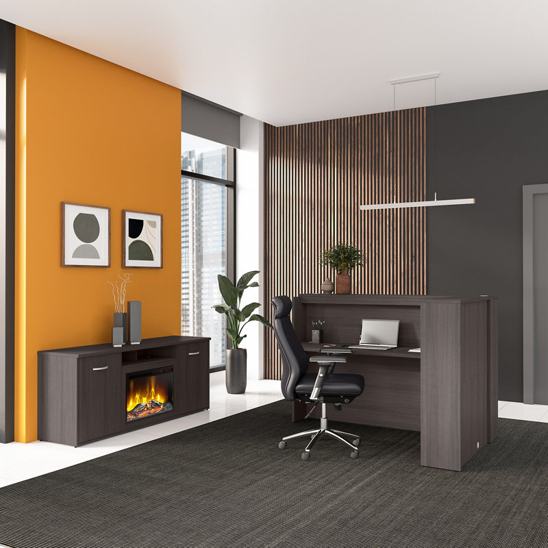 Ensemble de bureau d'ordinateur 2 pièces, Gris orage