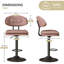 Tabourets de bar pivotants à hauteur réglable avec dossier et repose-pieds Luise-1615258688