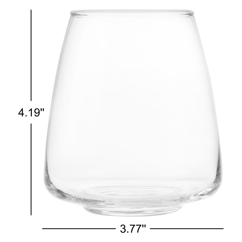 Libbey Stemless All Purpose Tapered Wine Glass, 16-ounce, Set of 6