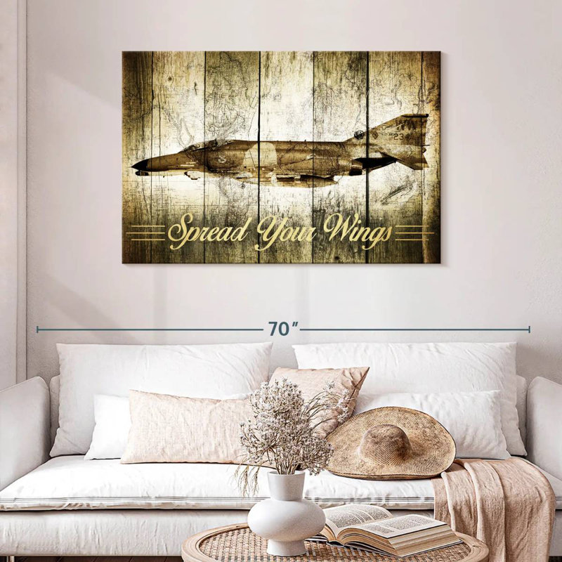 Mehar Grunge Fighter Jet, 30" H x 45" W